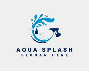 Pressure Washer Splash Cleaning  logo design