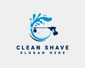 Pressure Washer Splash Cleaning  logo design