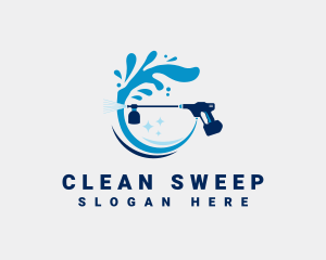 Pressure Washer Splash Cleaning  logo design