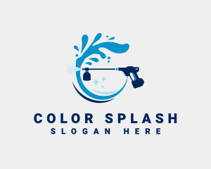 Pressure Washer Splash Cleaning  logo design