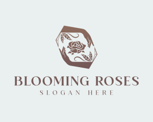 Rose Flower Hands logo design