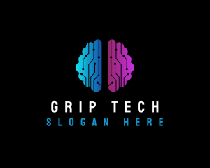 Tech Brain Circuit logo design