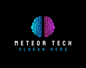 Tech Brain Circuit logo design