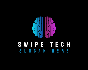 Tech Brain Circuit logo design