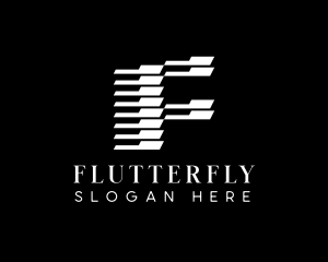 Piano Keyboard Letter F logo design