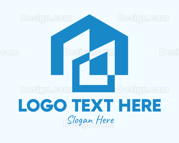 Blue Residential House Logo