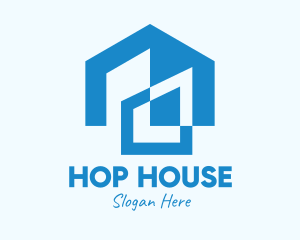 Blue Residential House logo design