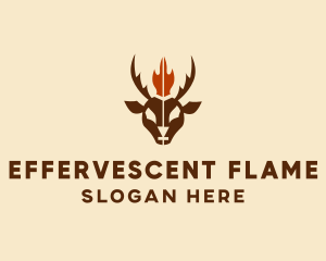 Flame Deer Hunting  logo design