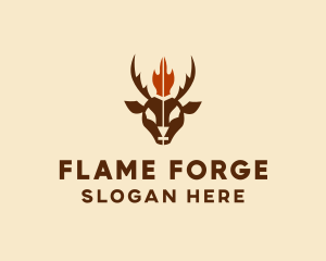 Flame Deer Hunting  logo design