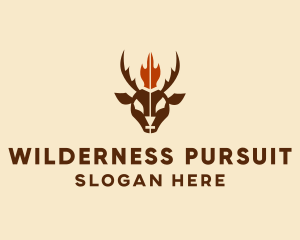 Flame Deer Hunting  logo design