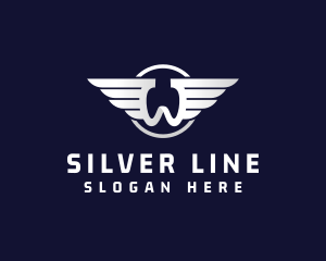 Letter W Silver Wing logo design