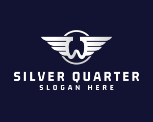 Letter W Silver Wing logo design