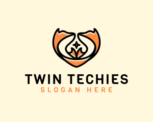 Wild Twin Fox  logo design