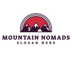 Red Sunset Mountain logo design