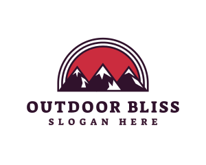 Red Sunset Mountain logo design