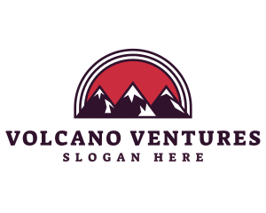 Red Sunset Mountain logo design