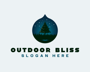 Pine Tree Forest Nightsky logo design