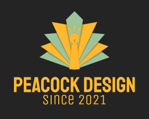 Peacock Bird Origami logo