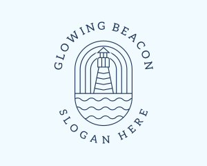 Coastal Wave Lighthouse  logo design