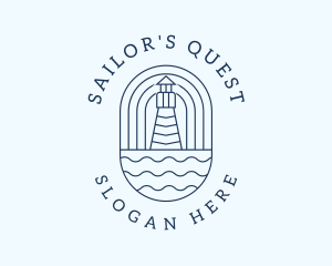 Coastal Wave Lighthouse  logo design