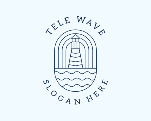 Coastal Wave Lighthouse  logo design