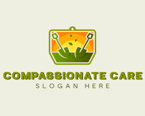 Shovel Landscaping Lawn Care logo design