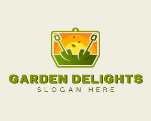 Shovel Landscaping Lawn Care logo design