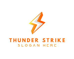 Gradient Thunder Bolt logo design