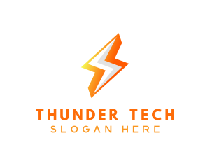 Gradient Thunder Bolt logo design