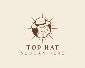 Cowgirl Hat Western Fashion logo design