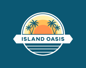 Tropical Sun Beach logo design