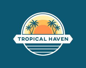 Tropical Sun Beach logo design