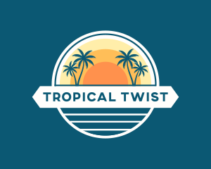 Tropical Sun Beach logo design