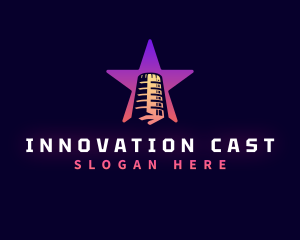 Microphone Star Podcast logo design