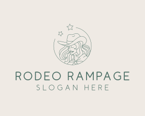 Cowgirl Star Rodeo logo design