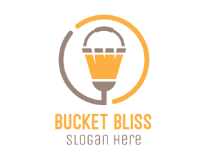 Bucket & Broom Circle logo design