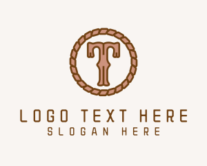 Cowboy Rope Letter T logo