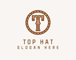 Cowboy Rope Letter T logo design