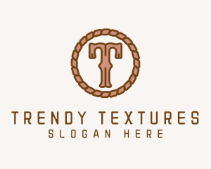 Cowboy Rope Letter T logo design