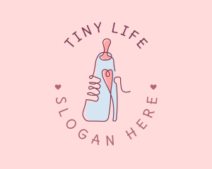 Baby Bottle Heart logo design