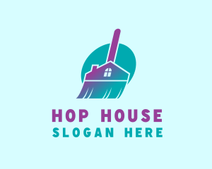 House Broom Cleaning logo design