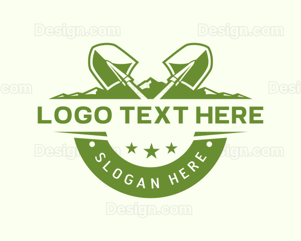 Shovel Agriculture Gardening Logo