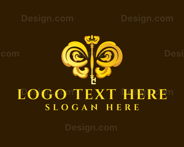 Luxury Butterfly Key Logo