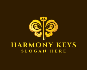 Luxury Butterfly Key logo design