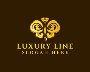 Luxury Butterfly Key logo design