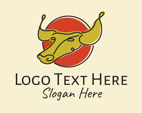 Minimalist Chinese Ox logo