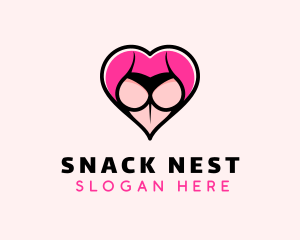 Sexy Heart Buttocks logo design