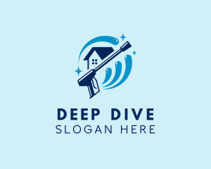 Pressure Washer House Splash logo design