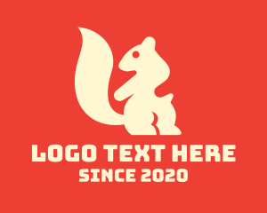Beige Squirrel Silhouette logo