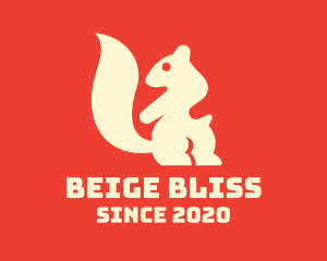 Beige Squirrel Silhouette logo